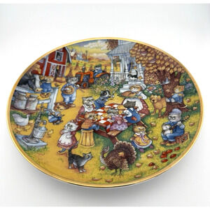 Franklin Mint Bill Bell "A Purrfect Feast" #X4529 Collectible Cat Plate